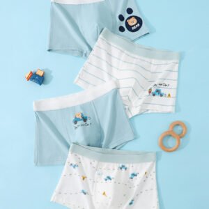 4-pieces-of-multi-color-straight-leg-boys-underwear-cartoon-little-bear-boy-style-four-cornered-underwear