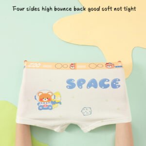 4 pieces of multi color straight leg boys' underwear, cartoon little bear boy style four cornered underwear (复制)