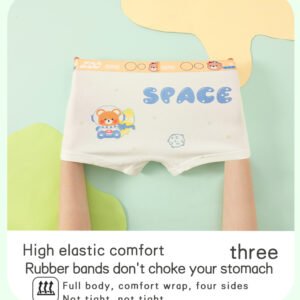 4 pieces of multi color straight leg boys' underwear, cartoon little bear boy style four cornered underwear (复制)
