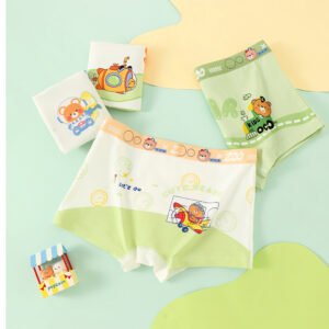 4 pieces of multi color straight leg boys' underwear, cartoon little bear boy style four cornered underwear (复制)