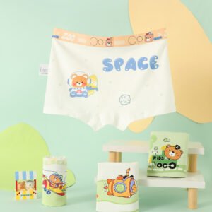 4 pieces of multi color straight leg boys' underwear, cartoon little bear boy style four cornered underwear (复制)