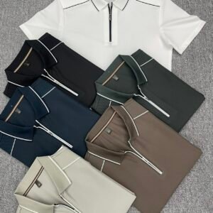 casual men short sleeve polo shirt basic office tops