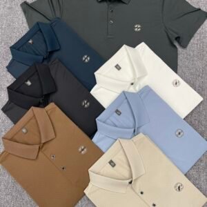men solid color polo shirt short sleeve daily casual wear