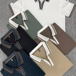 men's short sleeve polo shirt casual solid color golf tops