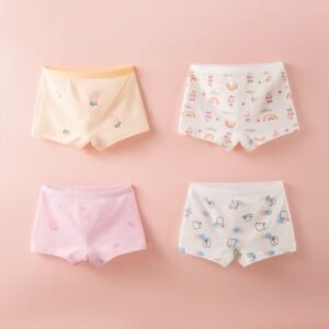 4 pieces of multi color straight leg boys' underwear, cartoon car and bear printed boys' four cornered underwear, casual sports underwear for boys (复制)