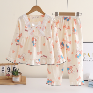 wholesale customized children pajama lapel cardigan adorable pattern odm (复制)