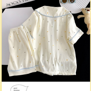kids summer two piece pajamas set cloud cotton short sleeve home wear oem private logo (复制)