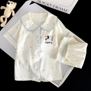 kids summer two piece pajamas set cloud cotton short sleeve home wear oem private logo (复制)