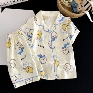 custom logo oem odm children summer loungewear set soft cloud cotton teen girls boys pajamas (复制)