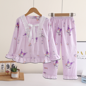 toddler-unisex-lapel-open-front-pajama-set-cute-animal-print-night-clothes