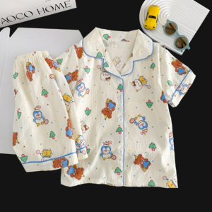 big kids summer short sleeve pajamas suit cloud cotton casual home clothes custom printed logo (复制)