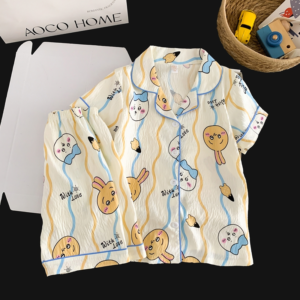 boys girls mid big size cloud cotton sleepwear set summer indoor pajamas oem brand logo supported (复制)