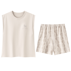 ladies casual sleeveless homewear set soft cotton modal loungewear/pajamas sta