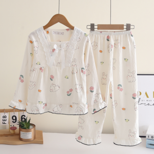 accept custom order kids pajama set cute print lapel long sleeve sleepwear (复制)