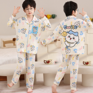 soft touch cloud cotton boys girls 3pcs summer pajamas daily home loungewear with custom logo (复制)