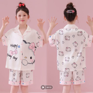 customizable kids ice silk short sleeve pajamas cartoon printed summer sleep clothes (复制)