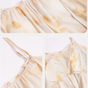 crew neck sleeveless sleep dress soft cotton nightdress with removable bra pad for home