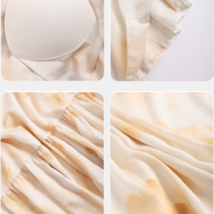 crew neck sleeveless sleep dress soft cotton nightdress with removable bra pad for home