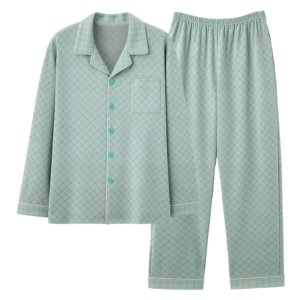 fashion new men's cardigan two piece pajamas soft cotton home loungewear (复制)