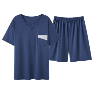 2026 summer new men modal pajama set round neck short sleeve shorts loungewear in stock wholesale