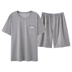 2026 summer new men modal pajama set round neck short sleeve shorts loungewear in stock wholesale