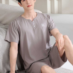 wholesale men modal 2 piece pajama set summer loungewear oem custom design available (复制)