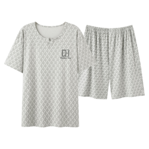 2026 summer new men modal pajama set round neck short sleeve shorts loungewear in stock wholesale