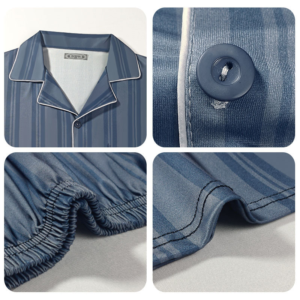 factory direct men open front cardigan pajama two piece set 180g breathable poly cotton home wear wholesale stock