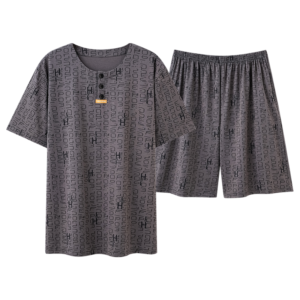 2026 summer new men modal pajama set round neck short sleeve shorts loungewear in stock wholesale