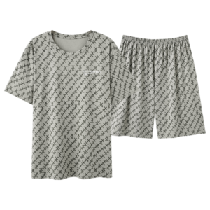 2026 summer new men modal pajama set round neck short sleeve shorts loungewear in stock wholesale