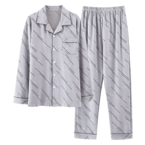 men’s cardigan two piece loungewear set 180g poly cotton soft sleepwear pajamas wholesale oem odm available (复制)